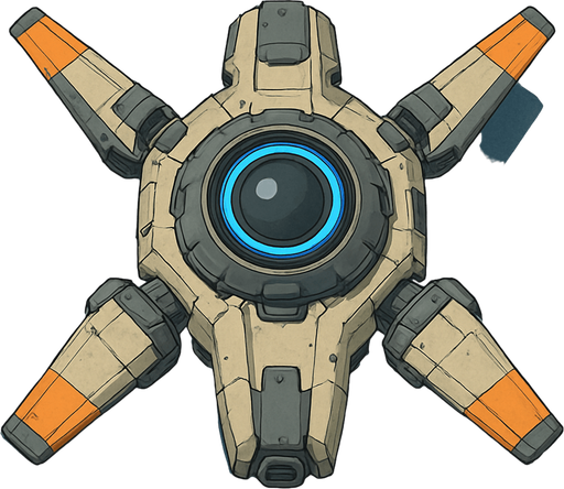 Drone spaceship top view.
