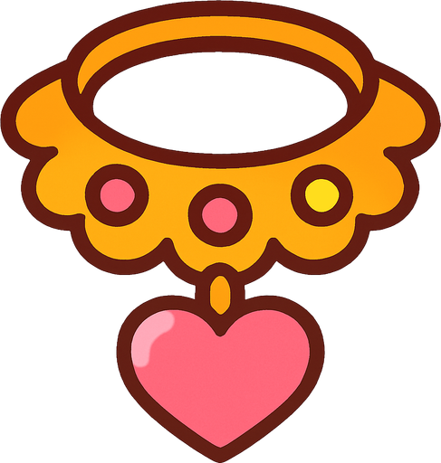 cute design accessory top view..
In-Game asset.  2d.  High contrast.  No shadows