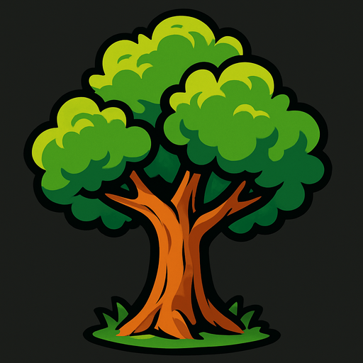 Arbre.
In-Game asset.  2d.  High contrast.  No shadows