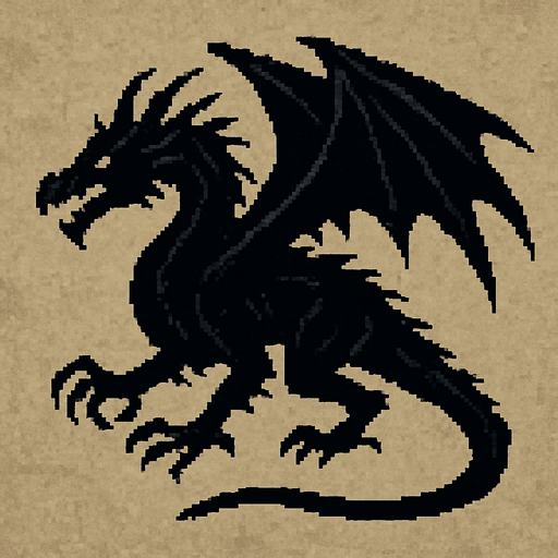 Shadow drake dark souls style 2d pixel art.
In-Game asset.  2d.  High contrast.  No shadows