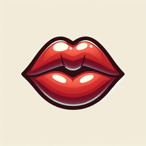 cartoon lips.
Single Game Texture.  In-Game asset.  2d.  Blank background.  High contrast.  No shadows