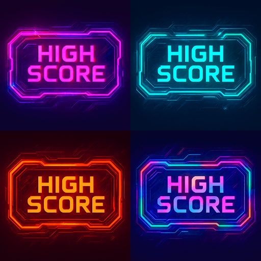 'High Score' buttons. cyberpunk. abstract. Futuer. different colors. HD colors