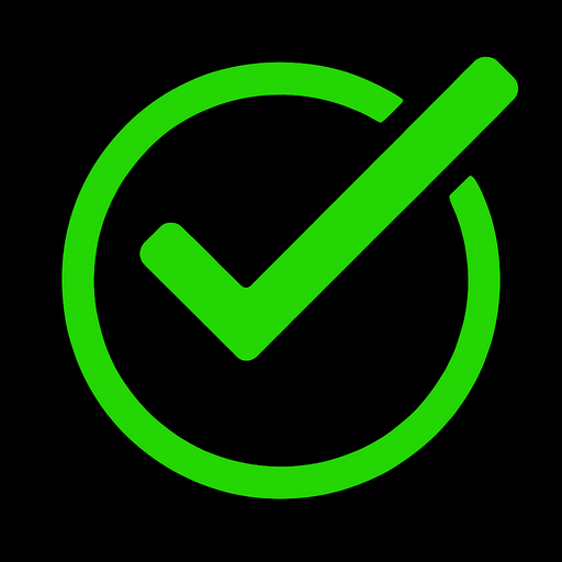 Yeşil onay tik.
In-Game asset.  High contrast.  No shadows