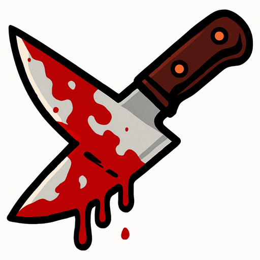 Cuchillo con sangre.
In-Game asset.  2d.  High contrast.  No shadows