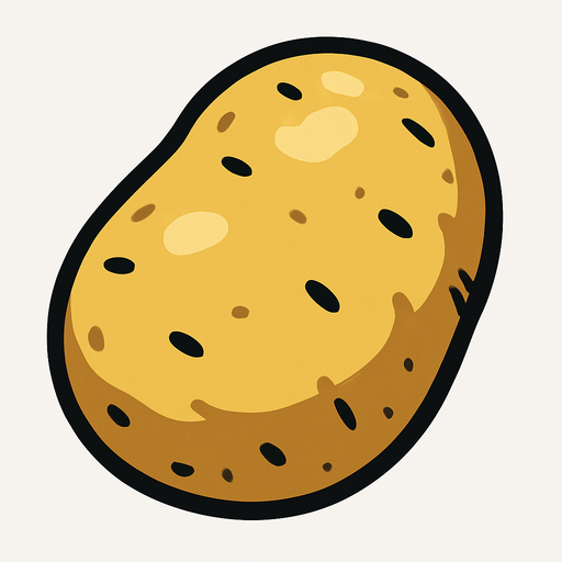 potato.
In-Game asset.  2d.  High contrast.  No shadows. cartoon