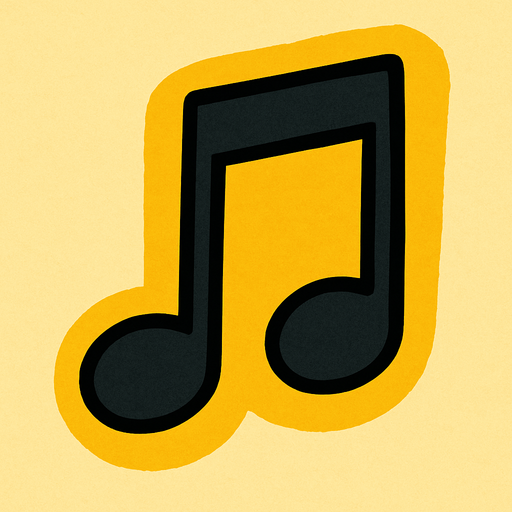 piano notası.
In-Game asset.  2d.  High contrast.  No shadows