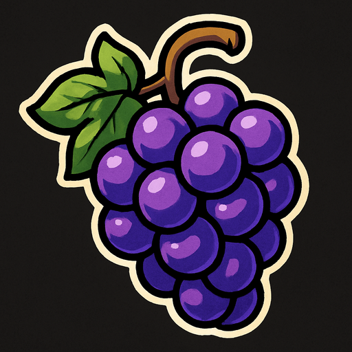 fruit_grape.
In-Game asset.  2d.  High contrast.  No shadows