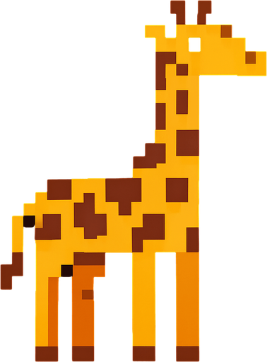 Giraffe 8 bit.
In-Game asset.  2d.  High contrast.  No shadows