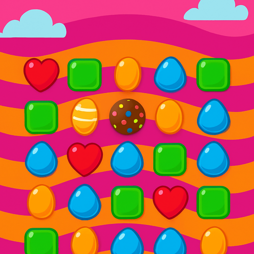 candy crush background.
In-Game asset.  2d.  High contrast.  No shadows