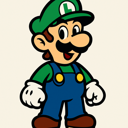 LUİGİ KARAKTERİNİ OLUŞTUR.
In-Game asset.  2d.  High contrast.  No shadows