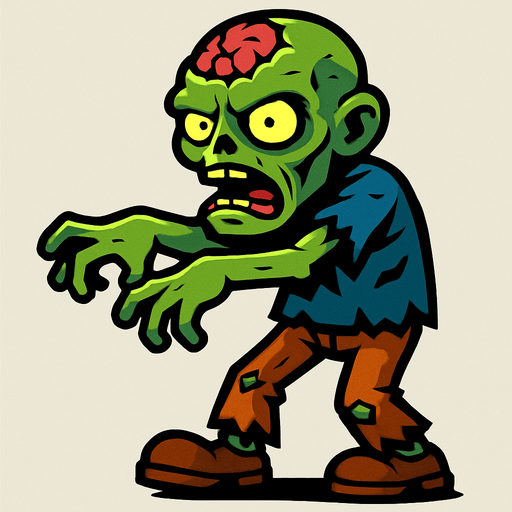 Zombie.
In-Game asset.  2d.  High contrast.  No shadows