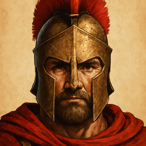 a realistic face of a spartan warrior.
In-Game asset.  2d.  High contrast.  No shadows