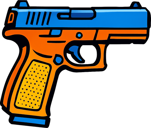 Gun.
In-Game asset.  2d.  High contrast.  No shadows
