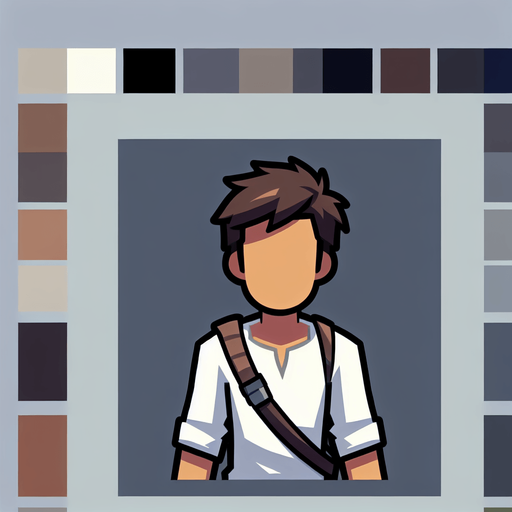 player.
Single Game Texture.  In-Game asset.  2d.  Blank background.  High contrast.  No shadows