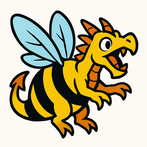 Dragon abeille.
In-Game asset.  2d.  High contrast.  No shadows