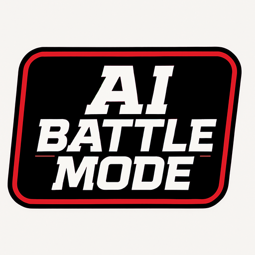 A UI button that says Ai Battle Mode in sports ESPN style fonts.
In-Game asset.  2d.  High contrast.  No shadows