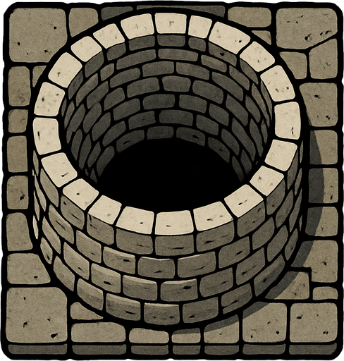 top view, stone high tower..
In-Game asset.  2d.  High contrast.  No shadows