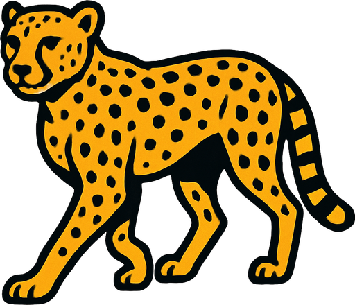 Cheetah.
In-Game asset.  2d.  High contrast.  No shadows