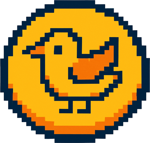 A button in the form of a bird's eye view pixel art.
In-Game asset.  2d.  High contrast.  No shadows