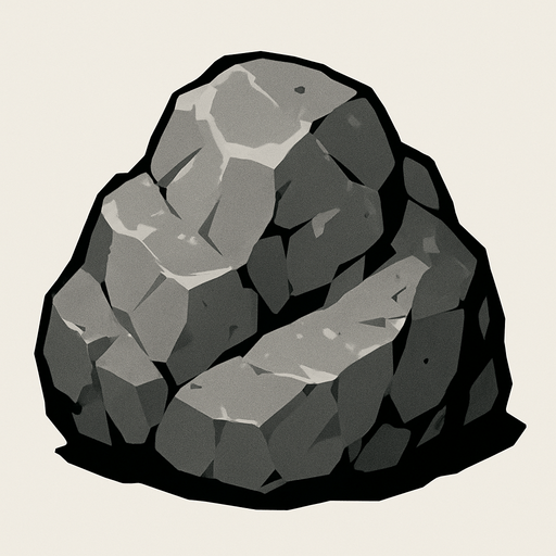 Gray rock.
In-Game asset.  2d.  High contrast.  No shadows
