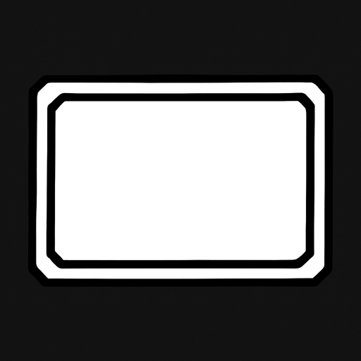 white rectangle with no background.
In-Game asset.  2d.  High contrast.  No shadows