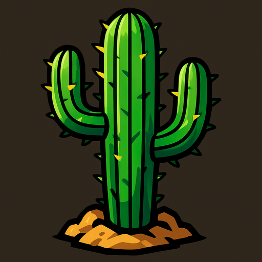 make a cactus.
In-Game asset.  High contrast.  No shadows