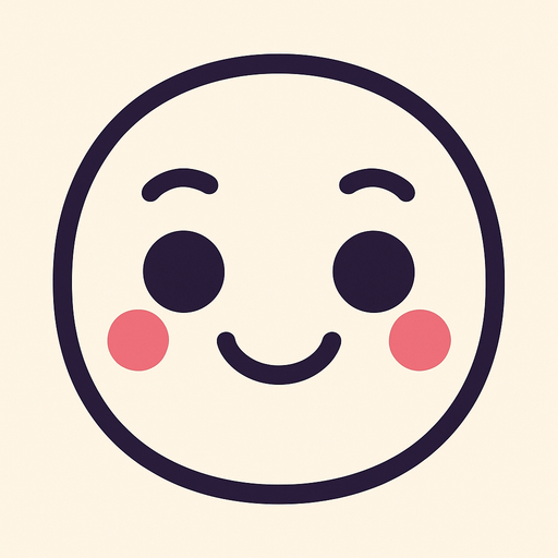 linear features cute face frameless.
In-Game asset.  2d.  High contrast.  No shadows