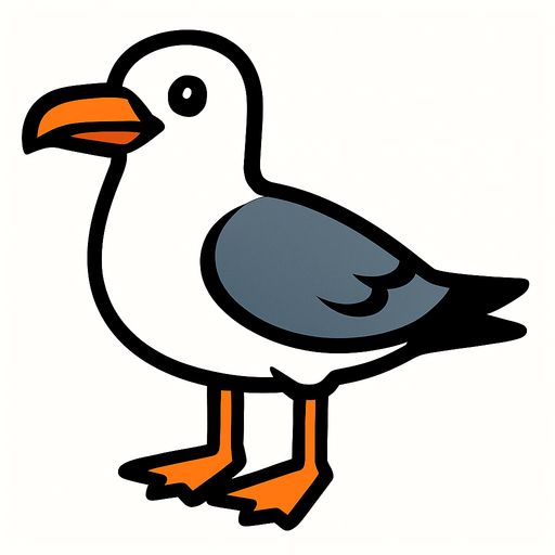 Martı.
In-Game asset.  2d.  High contrast.  No shadows