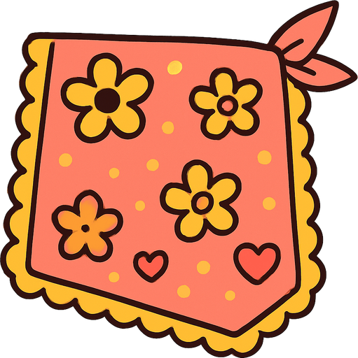 cute design scarf top view..
In-Game asset.  2d.  High contrast.  No shadows