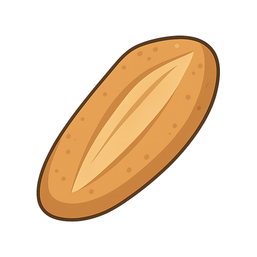 Ekmek
. No background. Transparent background. Blank background. No shadows. 2d. In-Game asset. flat