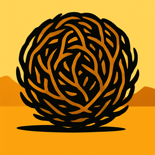 bola rodante del desierto.
In-Game asset.  2d.  High contrast.  No shadows