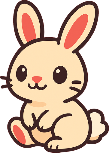 a cute little bunny.
In-Game asset.  2d.  High contrast.  No shadows