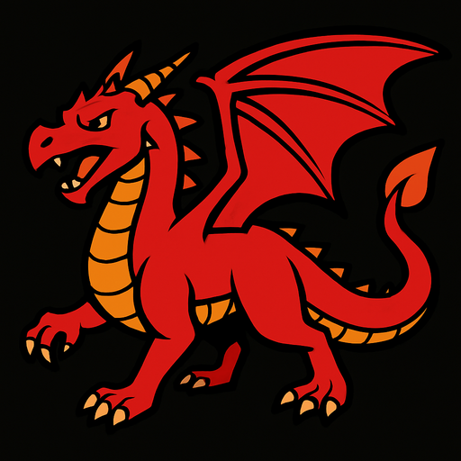 basic red fire dragon. 3d.
In-Game asset.  2d.  High contrast.  No shadows