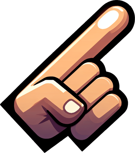 Указательный палец нажимает. Мультяшный.
Single Game Texture. In-Game asset. 2d. Blank background. High contrast. No shadows.