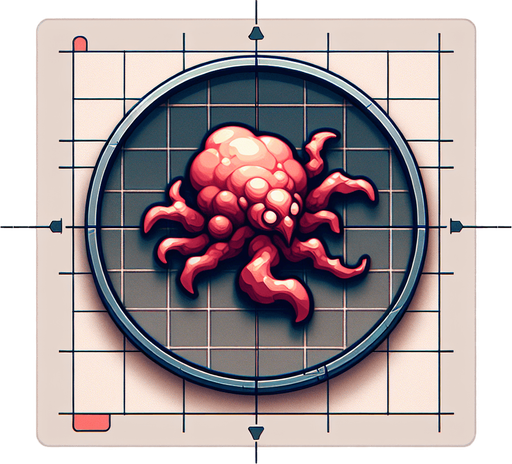 cancer entity piece on body.
Single Game Texture.  In-Game asset.  2d.  Blank background.  High contrast.  No shadows