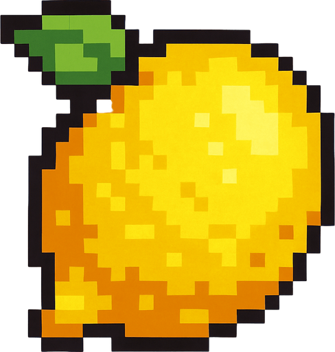 pixel art of a lemon.
In-Game asset.  2d.  High contrast.  No shadows