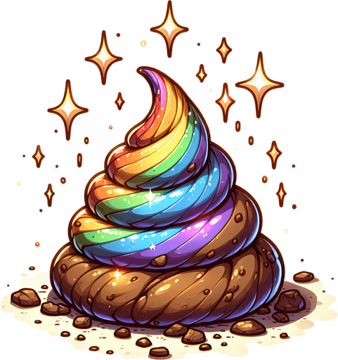 magic poop.
Single Game Texture. In-Game asset. 2d. Blank background. High contrast. No shadows.