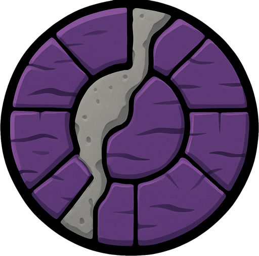 Make a circle of purple tiles whit a hole of cement