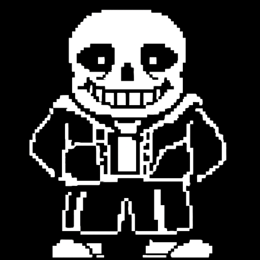 Sans Undertale.
In-Game asset.  2d.  High contrast.  No shadows