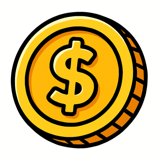 Gold coin.
In-Game asset.  2d.  High contrast.  No shadows