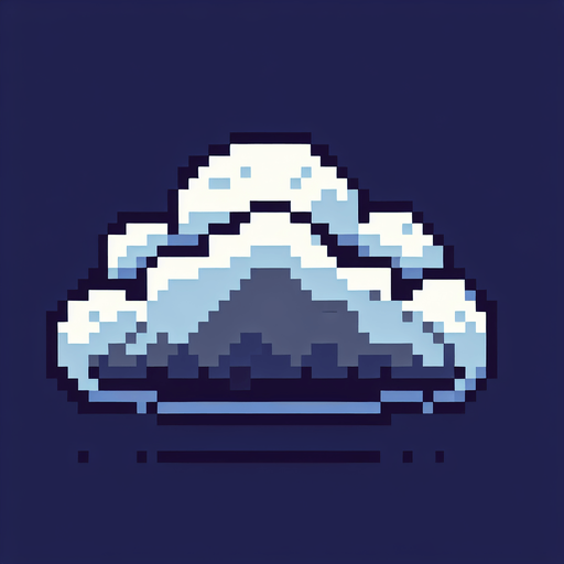 Bulut piksel sanatı.
Single Game Texture.  In-Game asset.  2d.  Blank background.  High contrast.  No shadows