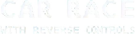 An black background with text "car race with reverse controls" in white colour in the top left corner very simple and small text.
Single Game Texture. In-Game asset. 2d. Blank background. High contrast. No shadows.