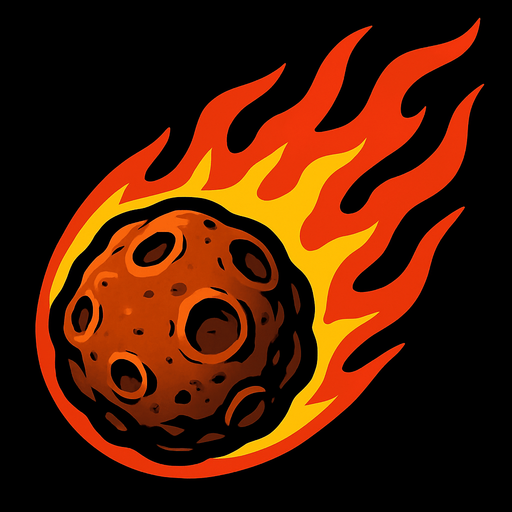 Meteor.
In-Game asset.  2d.  High contrast.  No shadows