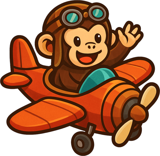 Add a monkey flying with plane.
In-Game asset.  2d.  No shadows