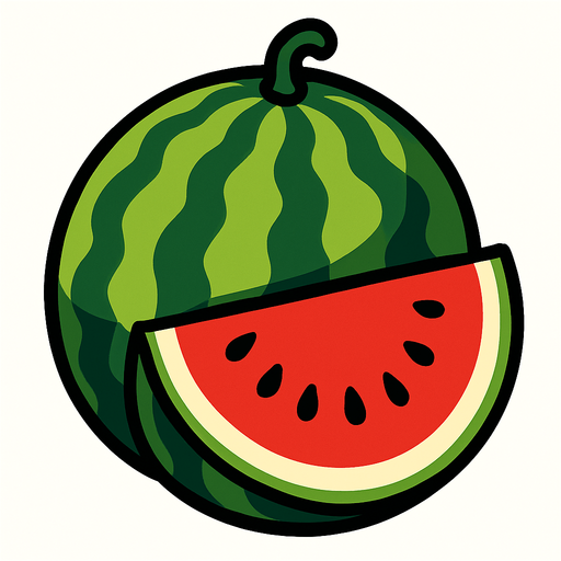 watermelon.
In-Game asset.  2d.  High contrast.  No shadows