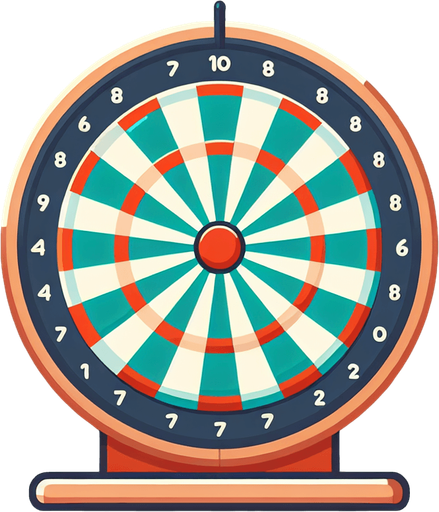 Cartoon flat dart board.
Single Game Texture. In-Game asset. 2d. White background. High contrast. No shadows..
Single Game Texture.  In-Game asset.  2d.  Blank background.  High contrast.  No shadows