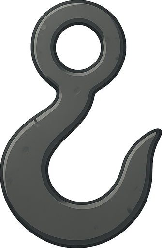 kanca yaparmısın. No background. Transparent background. Blank background. No shadows. 2d. In-Game asset. flat