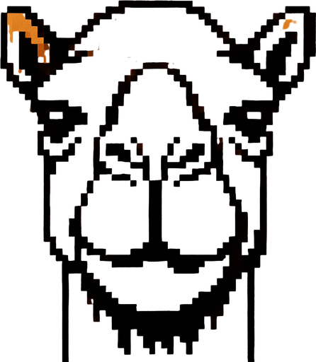 camel face.
In-Game asset.  2d.  High contrast.  No shadows. pixel art