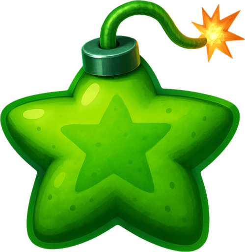bomb in green star