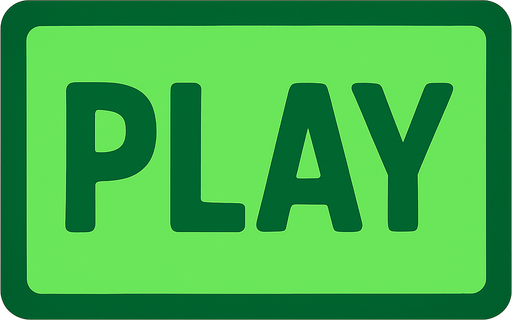 crea la imagen de un rectangulo verde con borde verde oscuro y en medio que tenga la palabra play.
In-Game asset.  2d.  High contrast.  No shadows